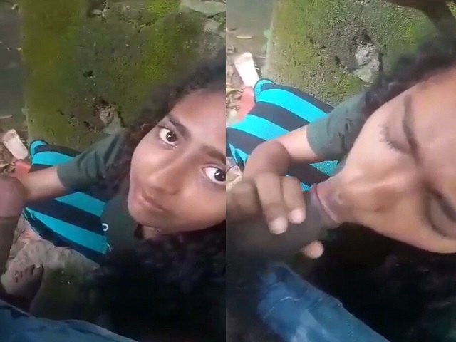 Sinhala girl outdoor blowjob and ass