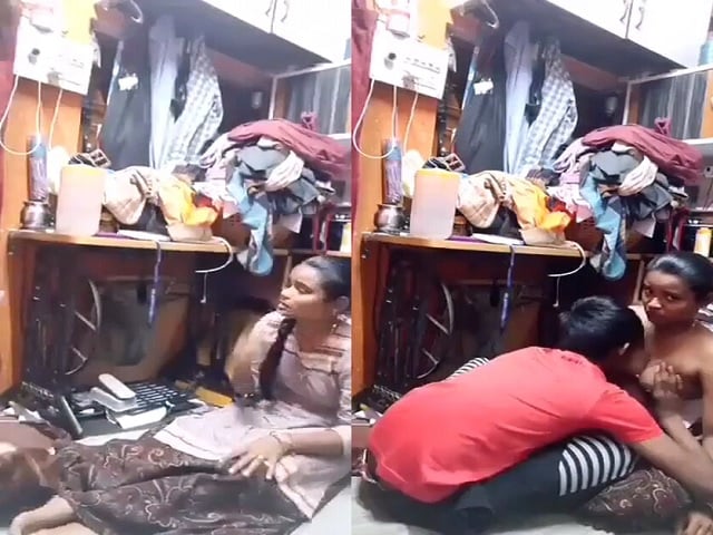 Desi boobs press and sucking in tailor