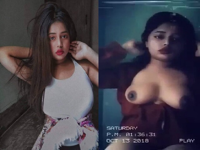 round big boobs girl posing topless viral